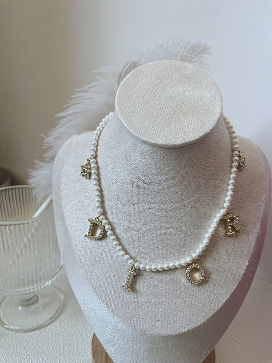 CD Letter Pearl Necklace