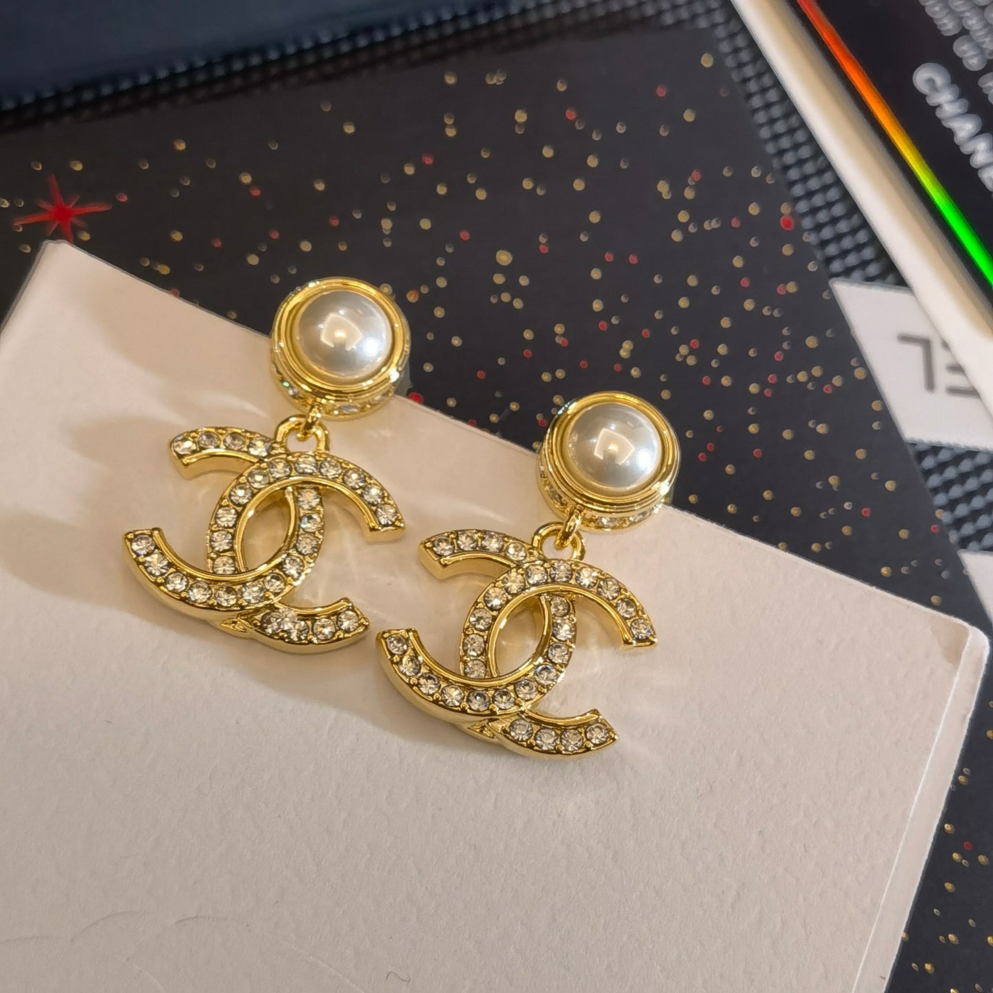 CC crystal earrings