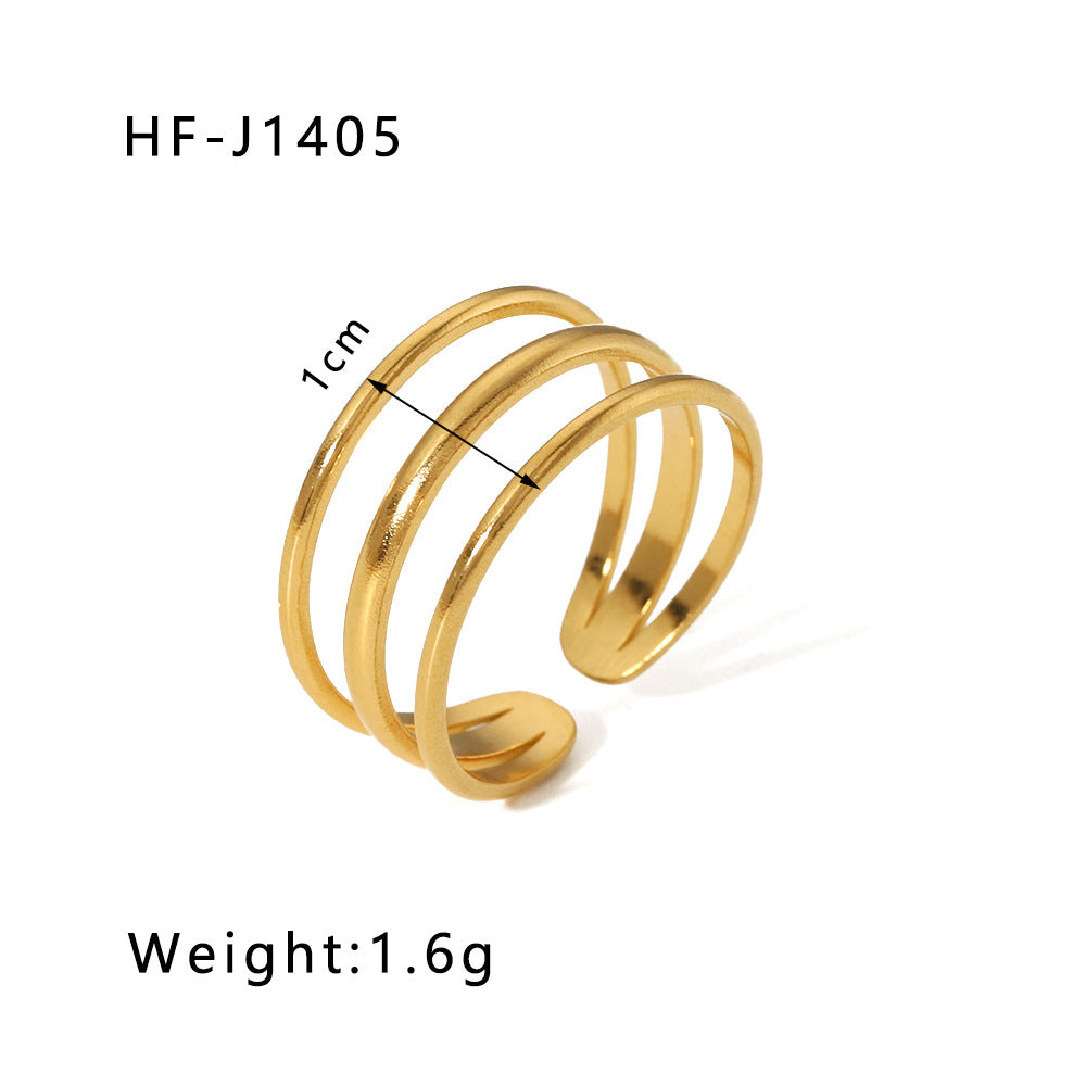 Leaf Flower 18k Gold Plated Rings