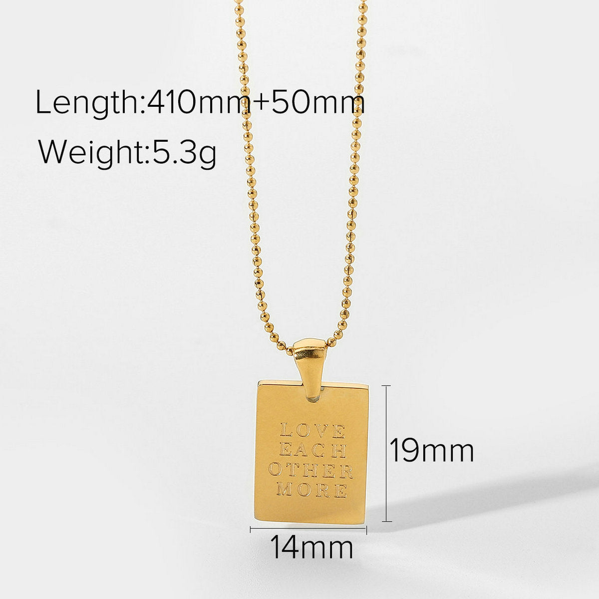 18K gold stainless steel letter necklace