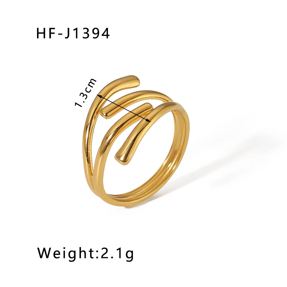 Leaf Flower 18k Gold Plated Rings