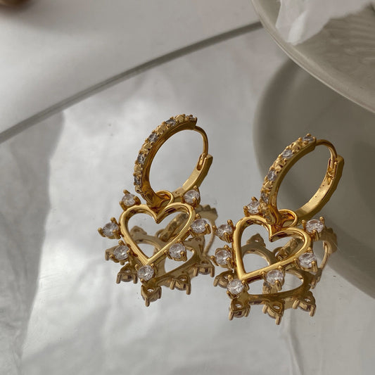 Heart hoop earrings