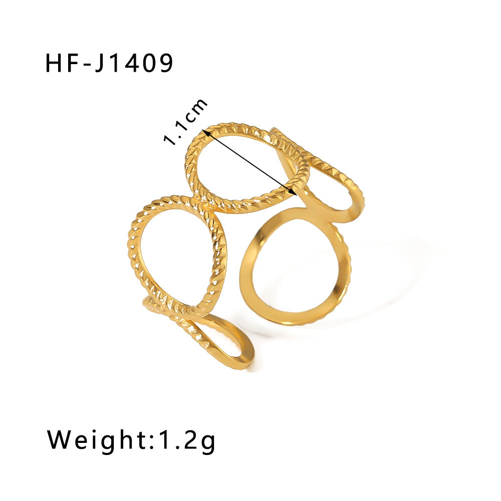 Leaf Flower 18k Gold Plated Rings