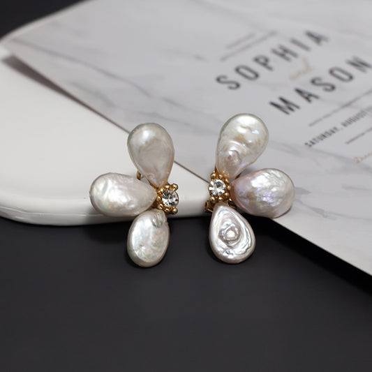 Natural Baroque Pearls Petal Earrings