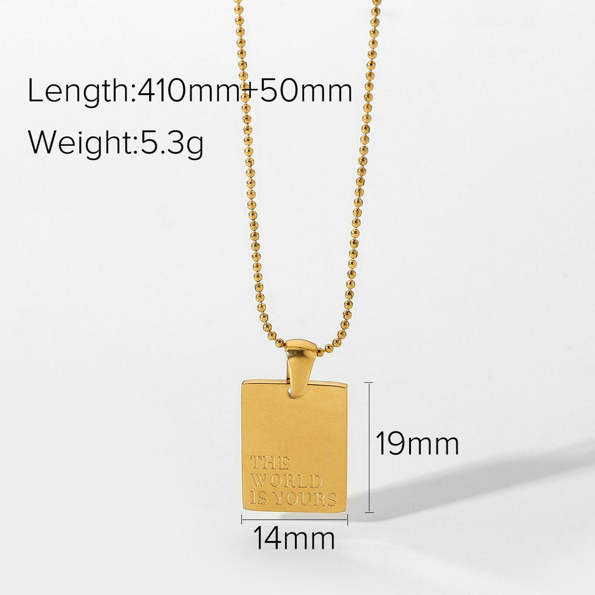 18K gold stainless steel letter necklace