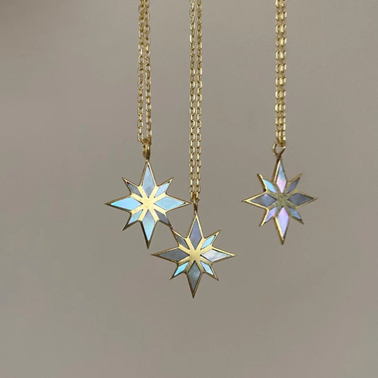 Eight-pointed star necklace