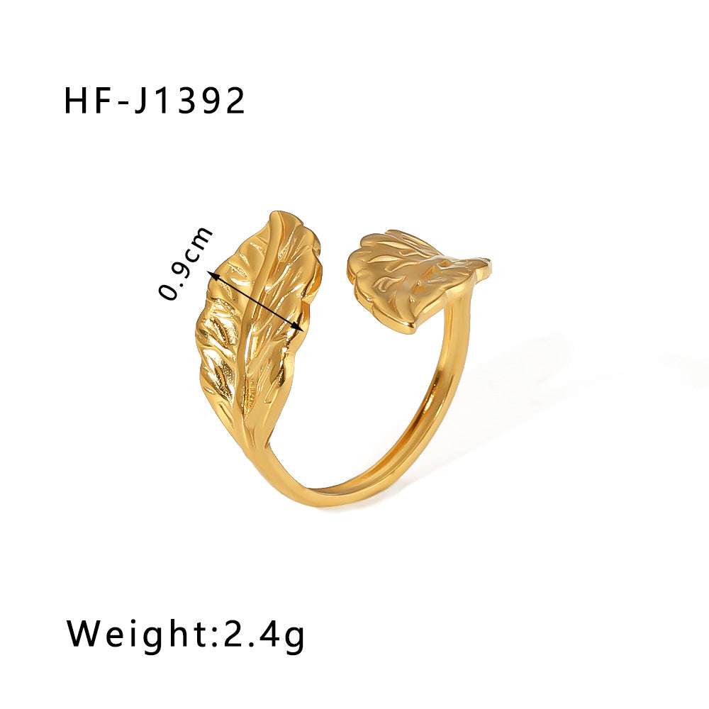 Leaf Flower 18k Gold Plated Rings