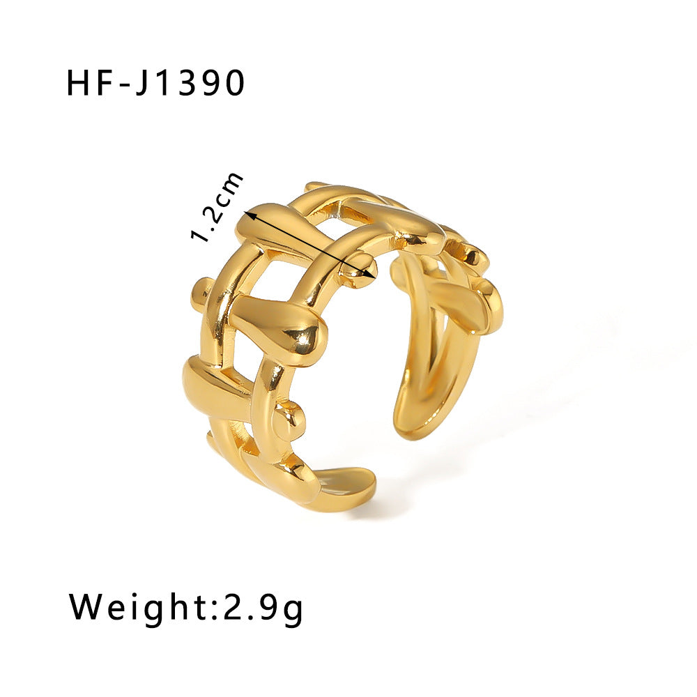 Leaf Flower 18k Gold Plated Rings