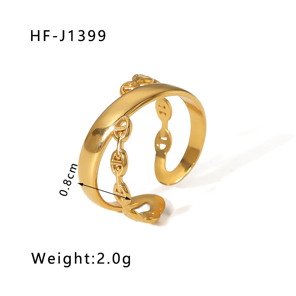 Leaf Flower 18k Gold Plated Rings