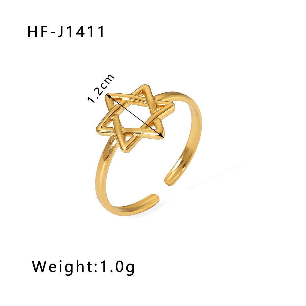 Leaf Flower 18k Gold Plated Rings